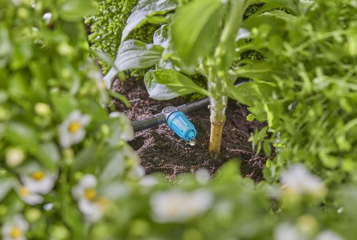 Gardena Tropfer 43×4,6 mm – für Tropfbewässerungssystem – Kunststoff – grau, türkis – 13315-20