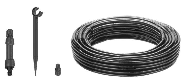 Gardena Micro-Drip-System – Schlauchlänge 25 m, Kunststoff, Weiss/Türkis, mit Druckregler