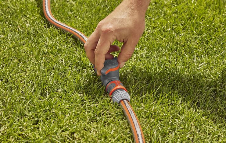 Gardena Kupplung mit Regulierventil – Kunststoff, Grau, Orange, für Tropfbewässerungssystem