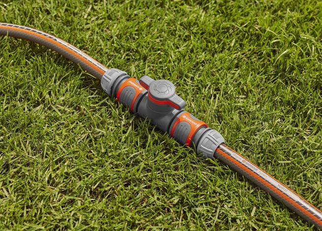 Gardena Kupplung mit Regulierventil – Kunststoff, Grau, Orange, für Tropfbewässerungssystem