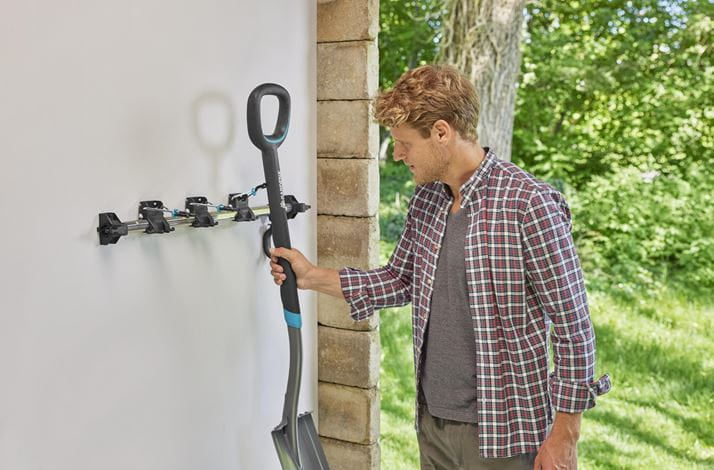 Gardena Halterung – Set Einzelhalter & Einzelhaken, grau/türkis, B 73 × H 135 × T 96 mm, für Universal