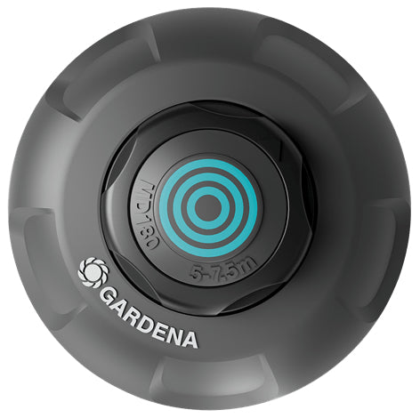Gardena Versenkregner MD180 – 5,5–7,5 m Sprühbereich, bis 180 m², Kunststoff, Schwarz