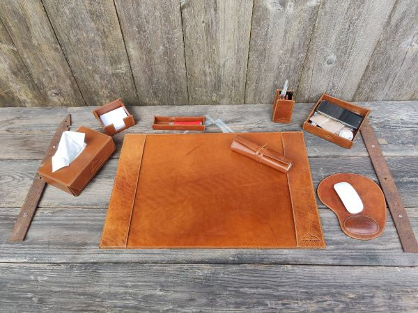 Alpenleder Mausmatte mit Handgelenkauflage – Konstanz – Leder – 220×240×10 mm – Dunkelbraun