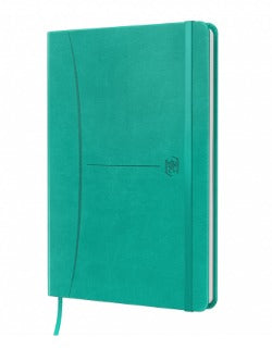 Oxford Notizbuch – A5 – punktiert – 104 Blatt – 90 g/m² – Hardcover, Gummiband, Einstecktasche, türkis