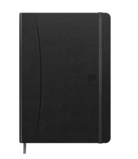 Oxford Notizbuch – A5 – liniert – 80 Blatt – 90 g/m² – Hardcover, Gummiband, Einstecktasche, schwarz