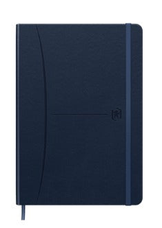 Oxford Notizbuch – A5 – kariert – 80 Blatt – 90 g/m² – Hardcover, Gummiband, Dokumententasche – Navy