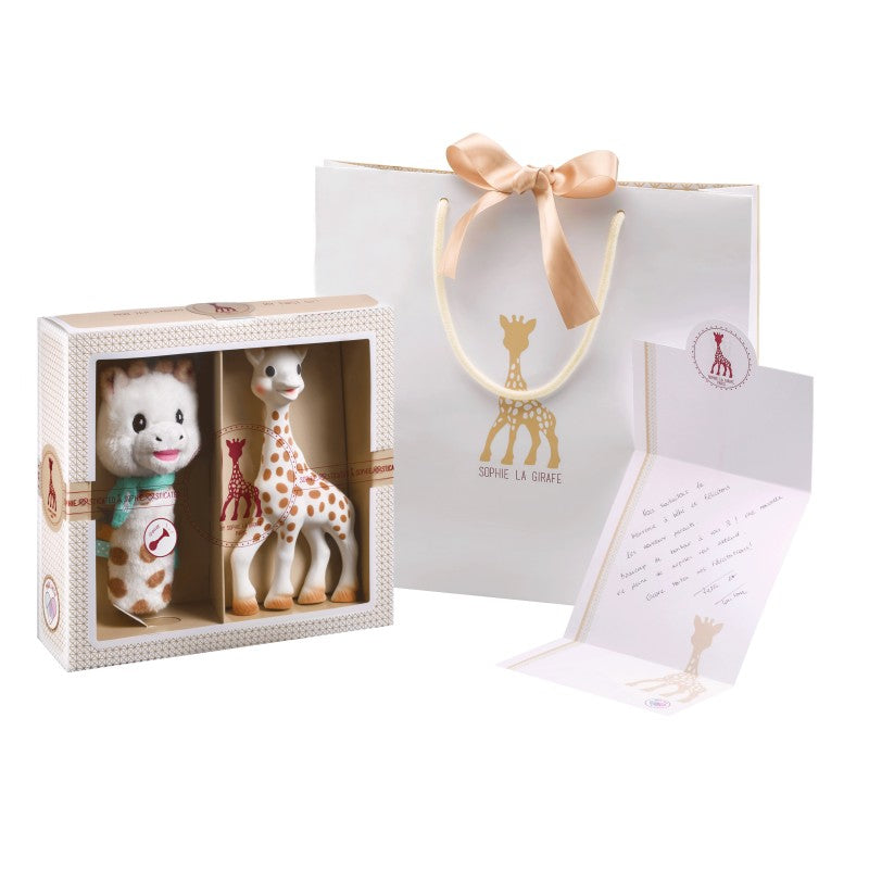 Sophie la girafe Geschenkset – Giraffe – Rassel, 5-teilig – ab 0 Jahren – Naturkautschuk/Textil – mehrfarbig
