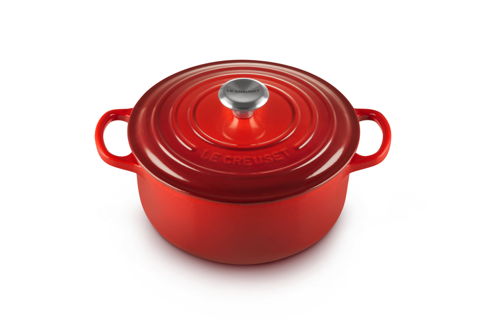 Le Creuset Kochtopf Signature – 3,3 l, Ø 22 cm, Gusseisen, Emaille, für Induktion, Gas, Glaskeramik, Rot