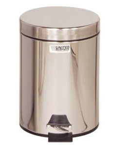 Rubbermaid Treteimer – 5,6 l – Edelstahl, rund – mit Innenkübel