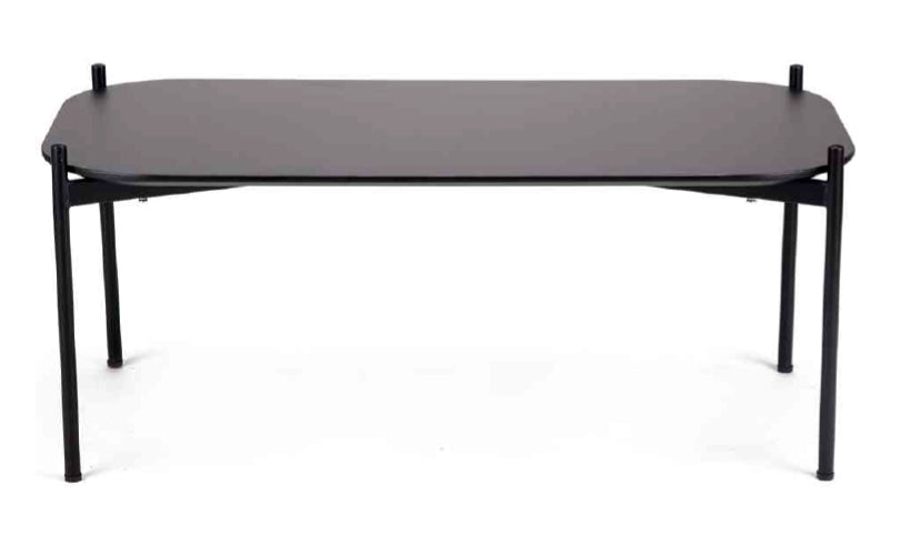 PaperFlow Beistelltisch – Schwarz, MDF, 75 × 40 × 50 cm, Abgeschrägte Kanten
