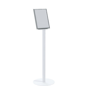 Paperflow Infoständer – für A3, transparent/weiss, Polystyrol/Stahl, 322×350×1272 mm