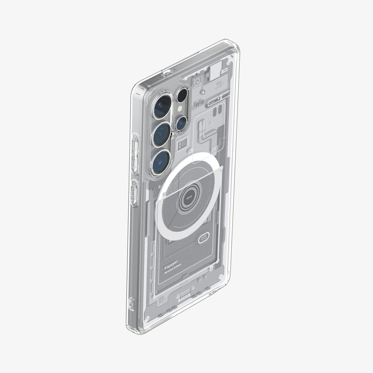Spigen Ultra Hybrid MagFit – Backcover – für Samsung Galaxy S25 Ultra, PC+TPU, Weiss, bis 1,2 m Sturzsicher
