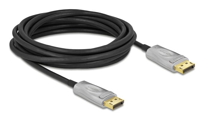 DeLOCK DisplayPort Kabel DP 1.4 8K 60 Hz – 5 m – AOC, aktiv – schwarz/grau – für Windows