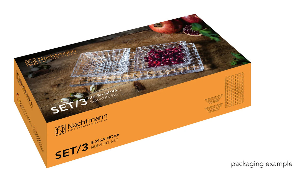 Nachtmann Servierset – 3-teiliges Set, 320 ml, Ø 28,0 cm, Kristallglas, Transparent, spülmaschinenfest