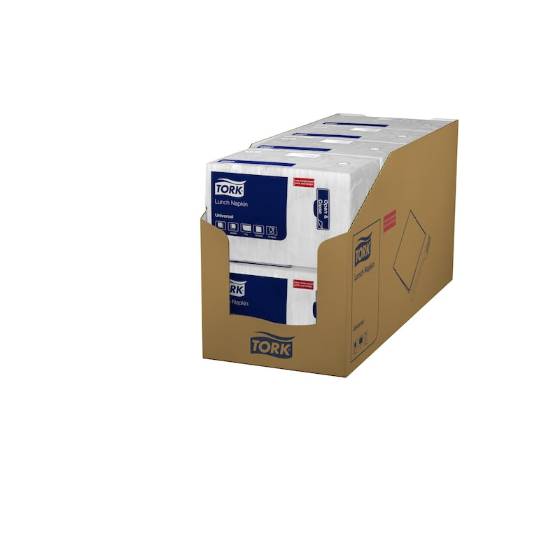 Tork Servietten weiss – 32,5 × 32,5 cm, 1-lagig, 1/4-Falz – 4000 Stück