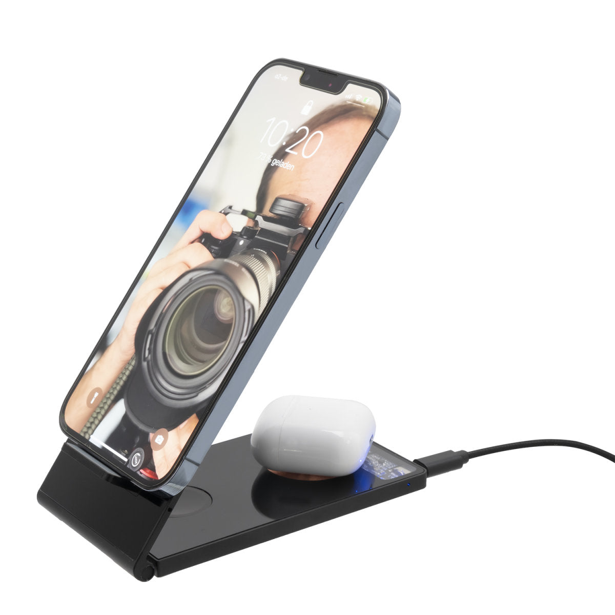 4smarts Kabelloser Ladeständer – 15 W, 3-in-1, Qi, für Kopfhörer/Smartphone/Smartwatch