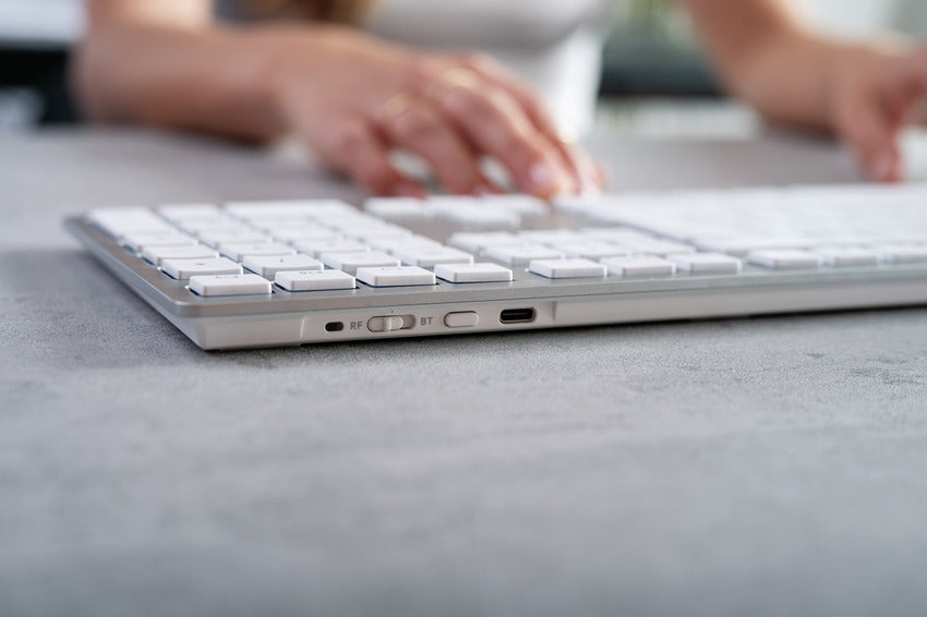 CHERRY KW 9100 Slim – Tastatur, kabellos, Silber – für macOS