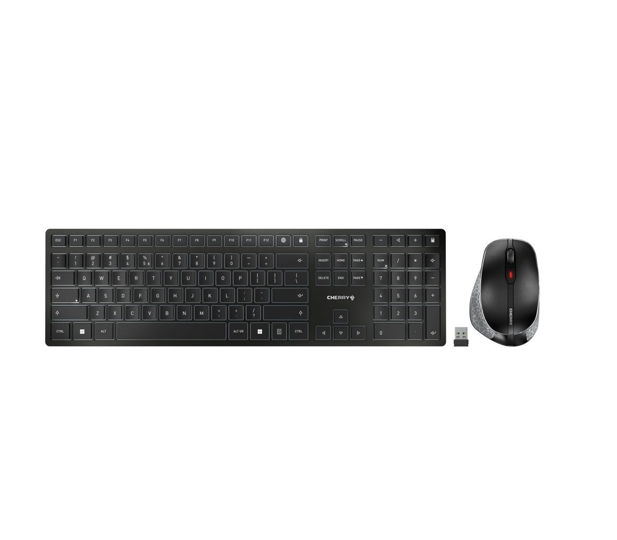 Cherry DW 9500 Slim – Tastatur, kabellos, ES-Layout (ES), Low-Profile, Schwarz