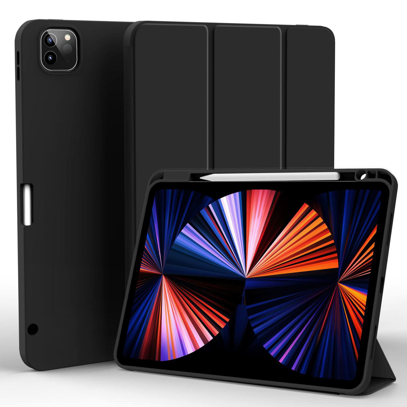 eSTUFF Tablet-Hülle für iPad Pro 12,9" (5.–6. Gen.) – mit Stifthalter, Magnetverschluss – Schwarz
