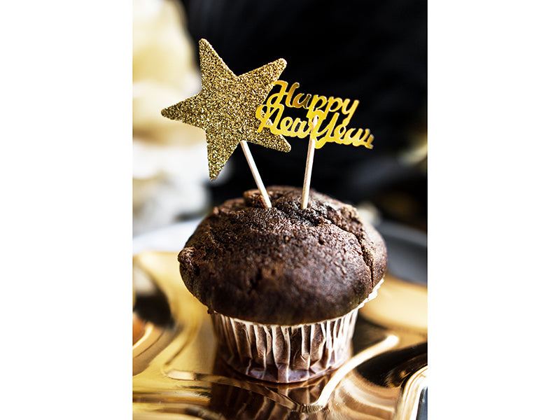 PartyDeco Konfetti Happy New Year Schrift – Gold – 4 × 2 cm – Kunststoff – 3 g