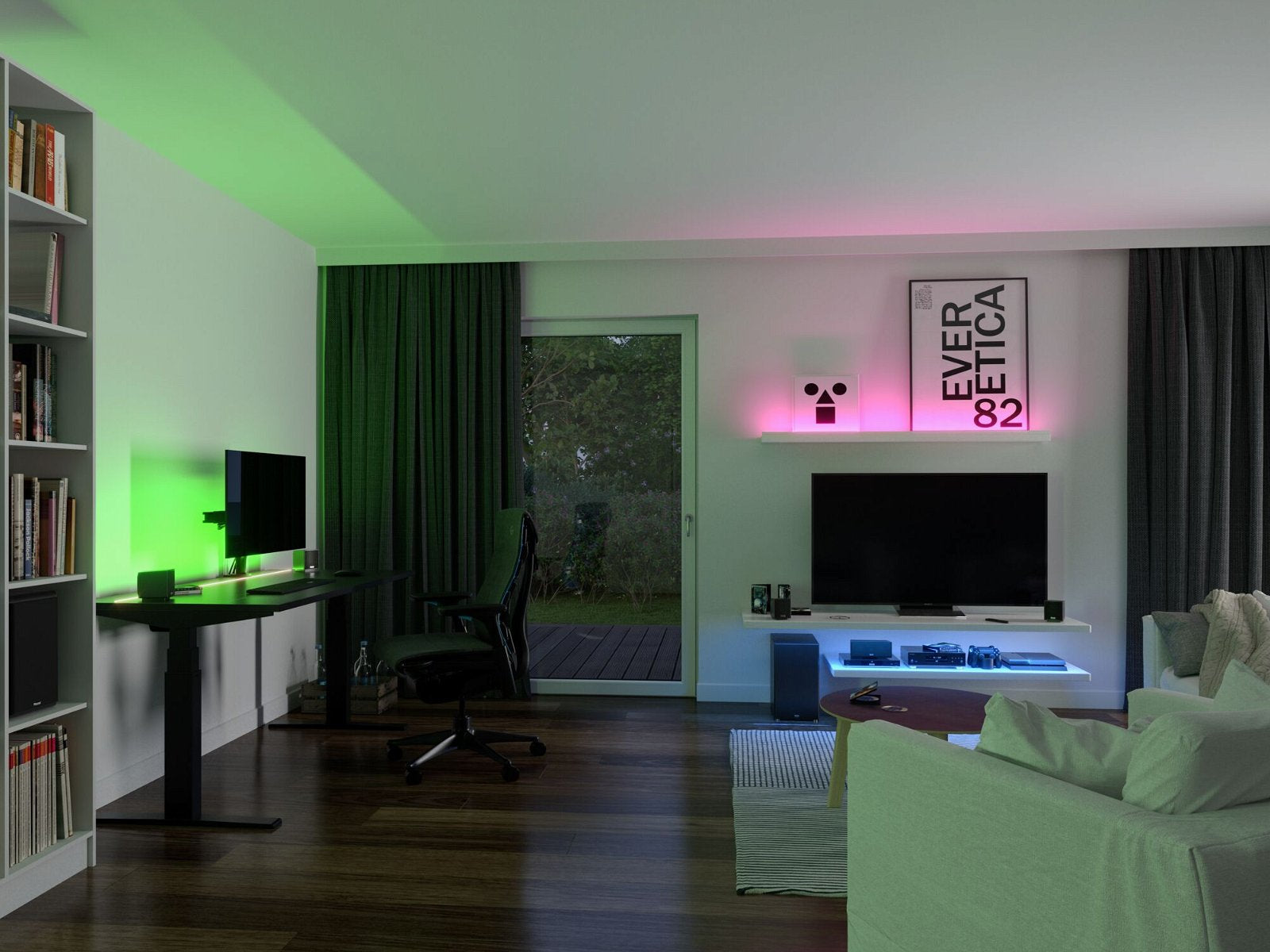 Paulmann LED-Strip – Set, 3 m, 990 lm, 22 W, RGB, dimmbar, weiss, Fernbedienung, Netzteil