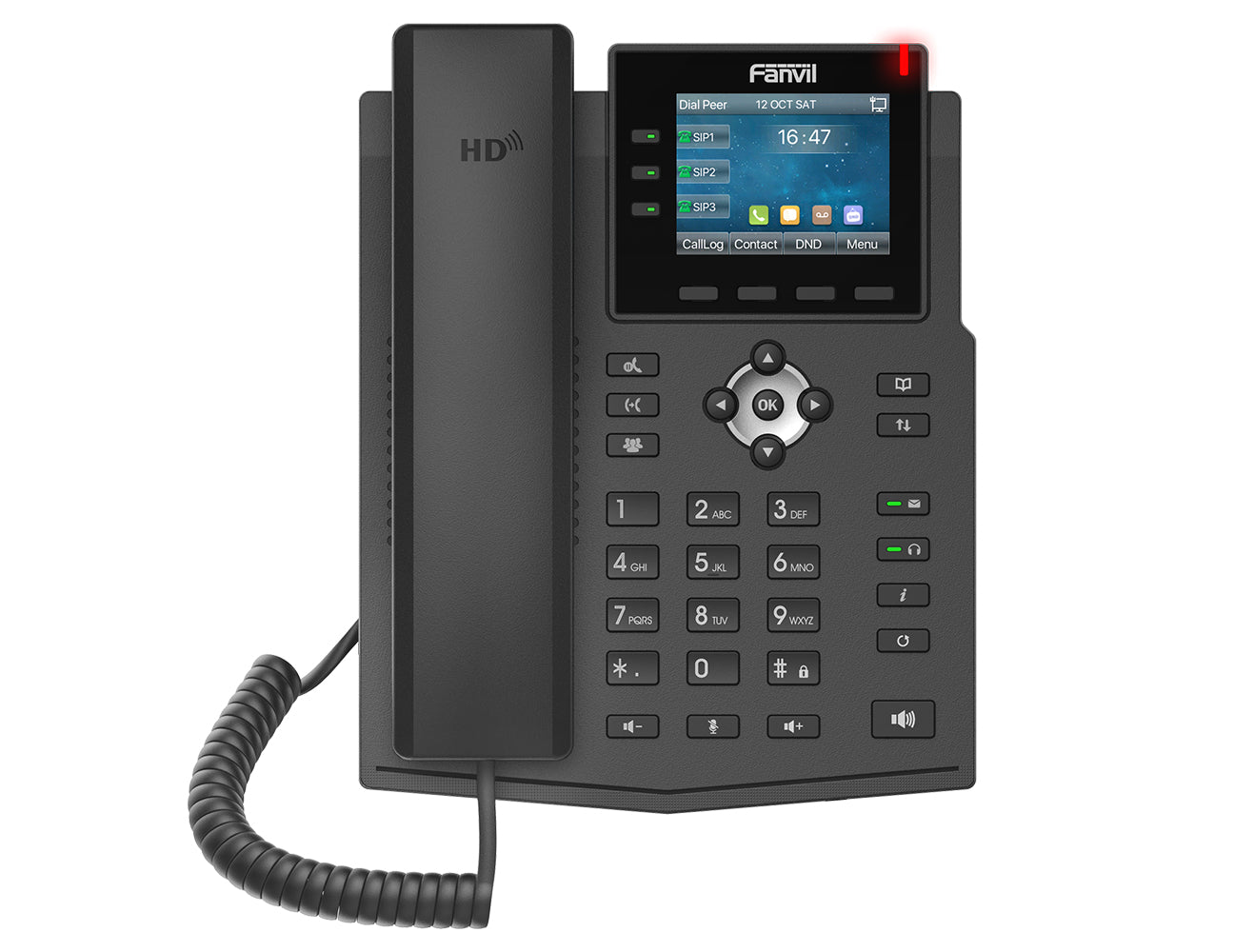 Fanvil X3U – IP-Telefon, 6 SIP-Konten, PoE, Schwarz
