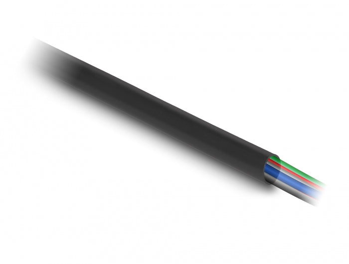 DeLOCK Kabelschlauch Ø 8 mm × 3 m, PVC, elastisch, VW-1 – schwarz