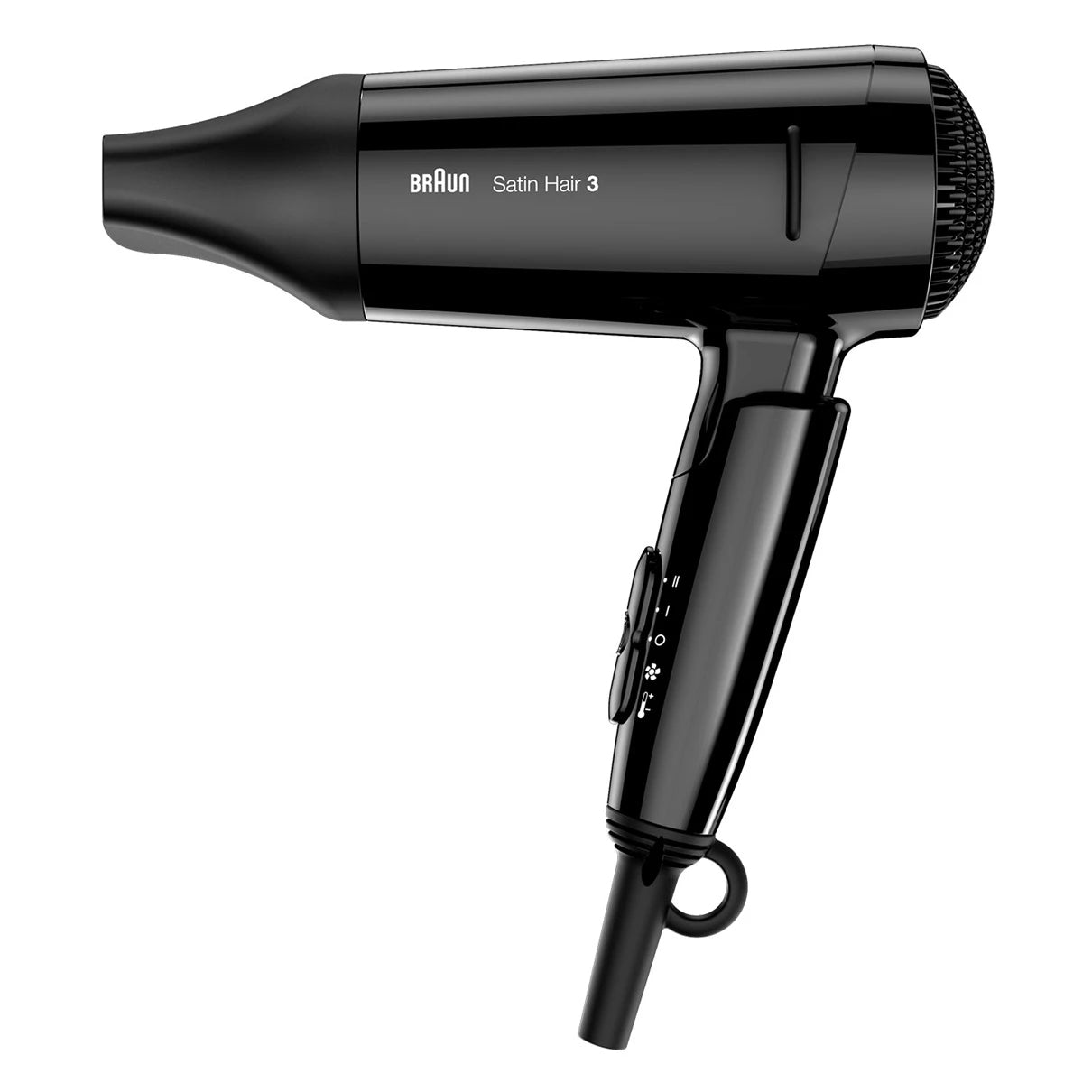 Braun Haartrockner Satin Hair 3 HD350 – 1600 W, Ionenfunktion, Klappgriff – Schwarz