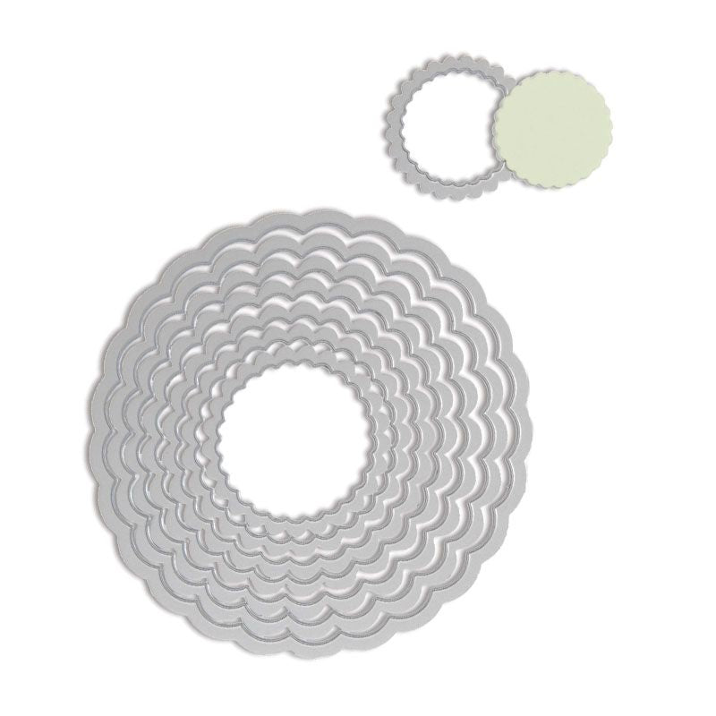 Sizzix 657552 – Stanzschablone gewellte Kreise, 8 Stück