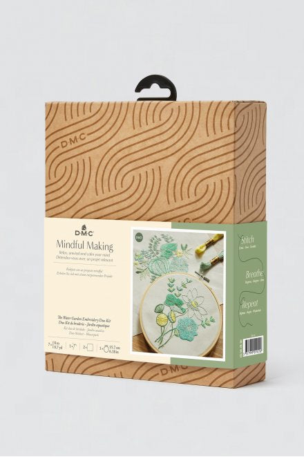 DMC Mindful Making – Stick-Set – Wasserpflanzen – Bambus-Strickrahmen mit Garn