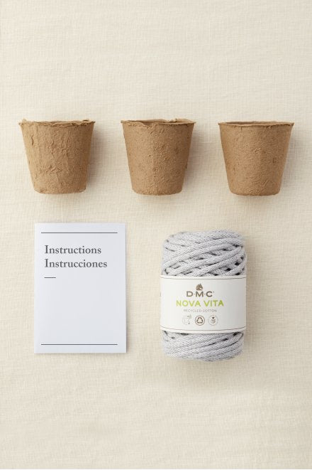 DMC Mindful Making – Makramee-Set – Hängepflanzen – Baumwolle, Hellbraun, 200 m, 5-teilig – MC100K