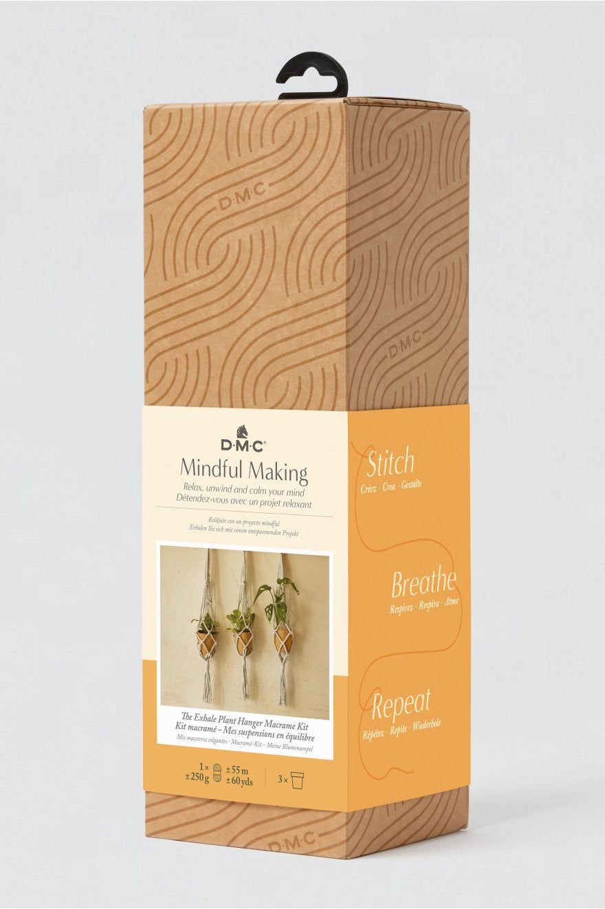 DMC Mindful Making – Makramee-Set – Hängepflanzen – Baumwolle, Hellbraun, 200 m, 5-teilig – MC100K