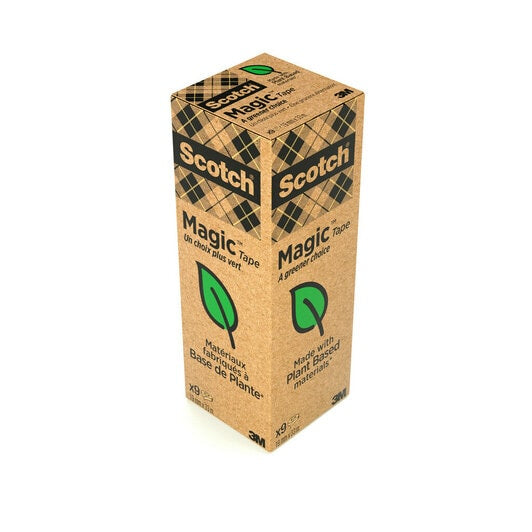 Scotch Klebeband Magic 900 – unsichtbar, beschriftbar, Zelluloseacetat, 19 mm × 33 m, Kern Ø 25 mm, 9 Rollen