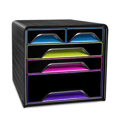 CEP Smoove Gloss 7-213 Schubladenelement – 5 Schubladen, für C4, schwarz/mehrfarbig