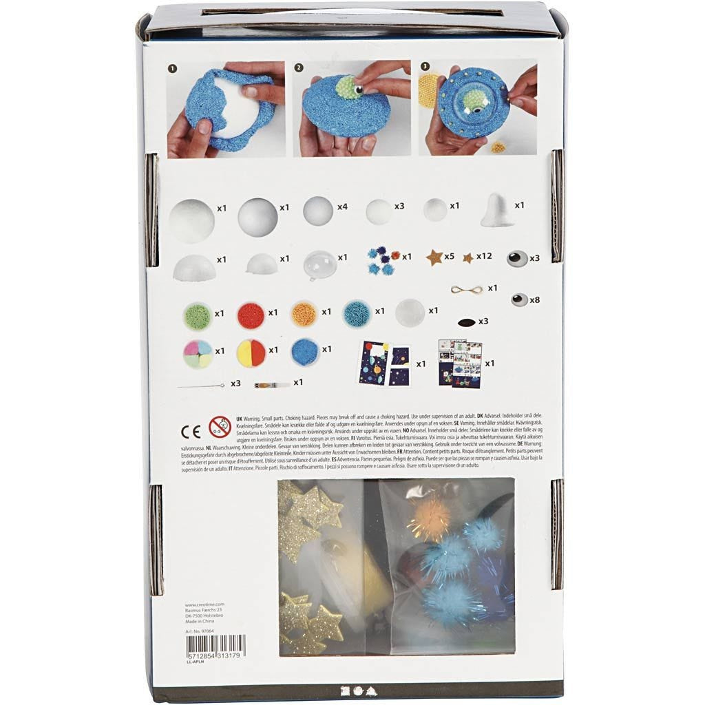 Creativ Company Foam & Silk Clay – Knete-/Modelliermasse-Set – Alien Universum – ab 3 Jahren