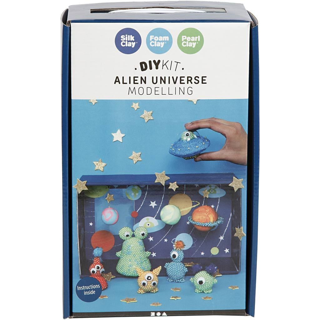 Creativ Company Foam & Silk Clay – Knete-/Modelliermasse-Set – Alien Universum – ab 3 Jahren
