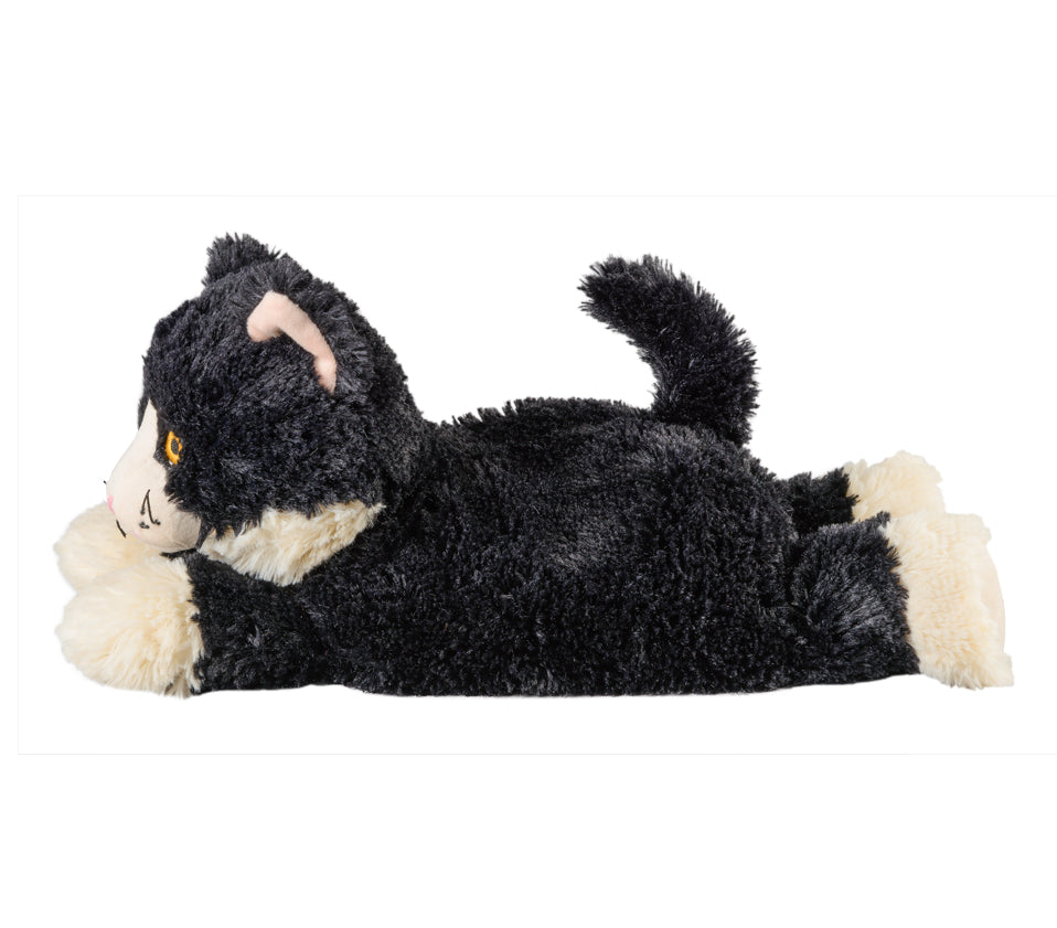 Warmies Wärme-Stofftier Katze liegend – 370 mm, 790 g, Lavendel-Füllung