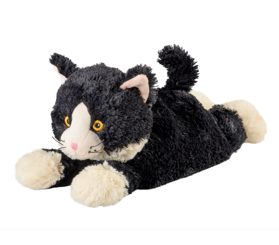 Warmies Wärme-Stofftier Katze liegend – 370 mm, 790 g, Lavendel-Füllung
