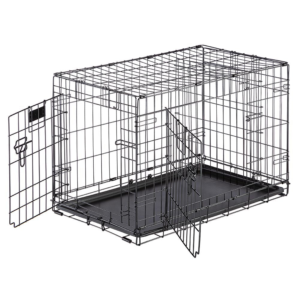 Ferplast Transportbox Dog-Inn 75 – faltbar, 2 Türen – für Hund – 774 × 546 × 485 mm – schwarz – Metall