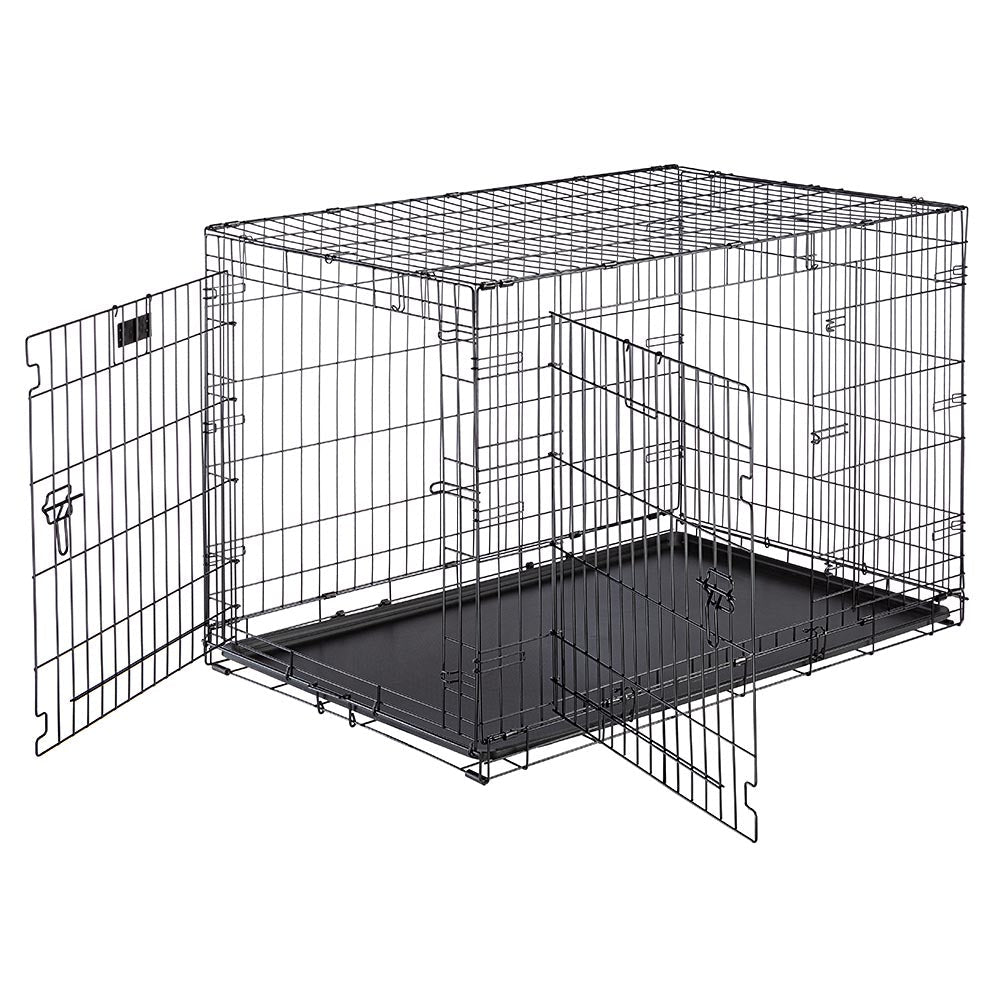 Ferplast Transportbox, faltbar – für Hunde – 108,5 × 76,8 × 72,7 cm – schwarz, Metall – Dog-Inn 105