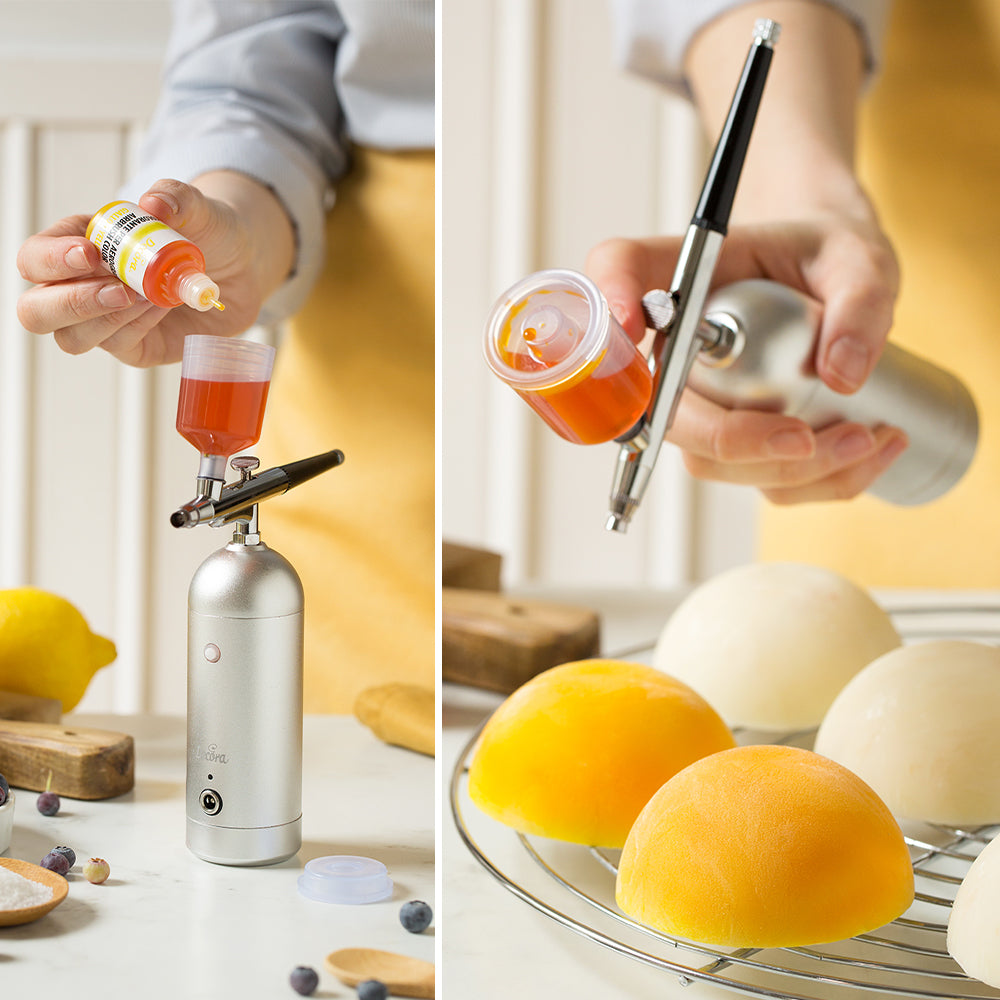 Decora 241010 – Airbrush-Pistole – Düse Ø 0,4 mm, Edelstahl, Einfachwirkung, inkl. Kompressor