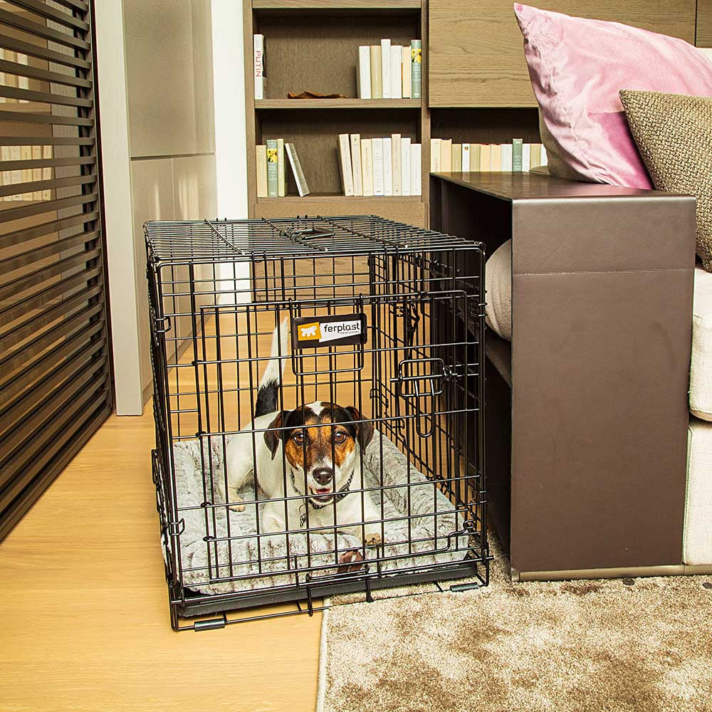 Ferplast Dog-Inn 60 Transportbox – für Hunde – Metall – Schwarz – 641 × 492 × 447 mm