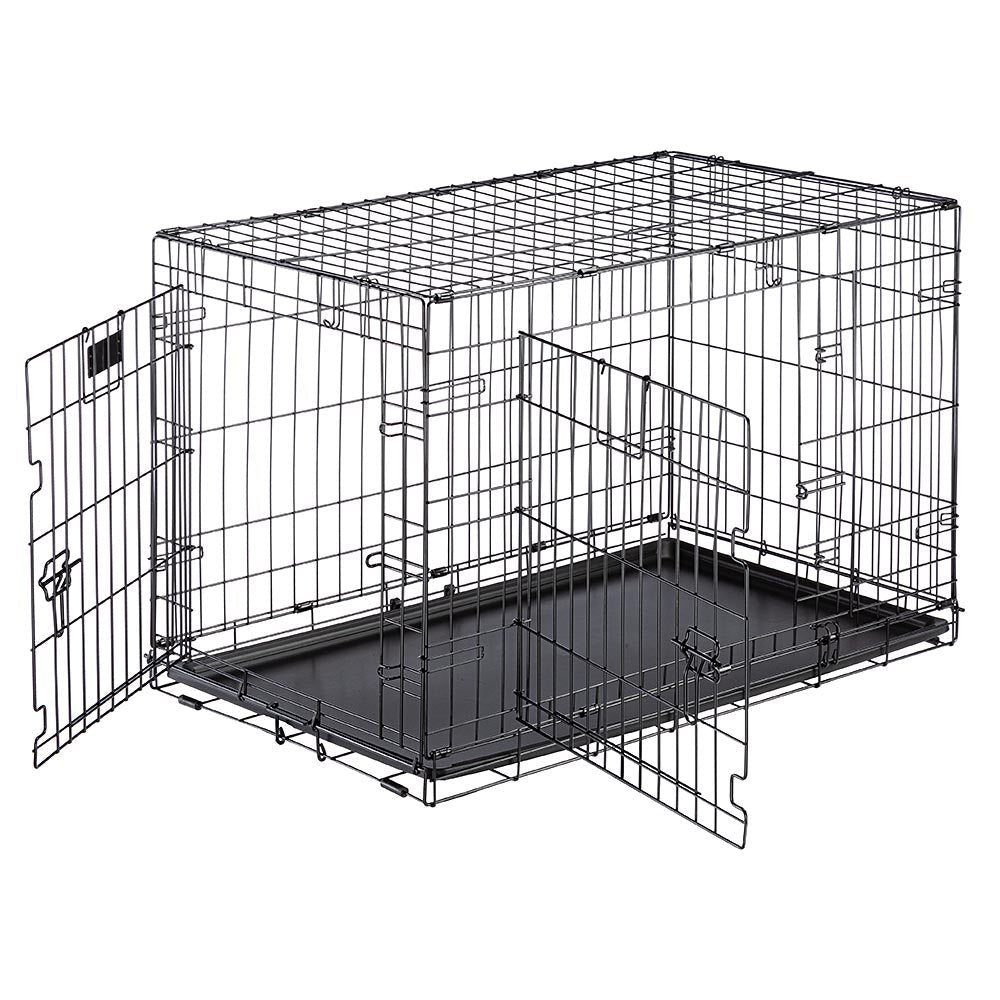 Ferplast Transportbox Dog-Inn 90 – faltbar, 2 Türen – für Hunde – 92,7 × 62,5 × 58,1 cm – schwarz, Metall