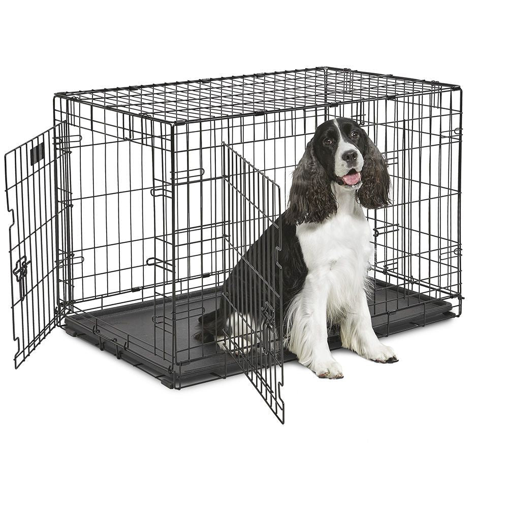 Ferplast Transportbox Dog-Inn 90 – faltbar, 2 Türen – für Hunde – 92,7 × 62,5 × 58,1 cm – schwarz, Metall