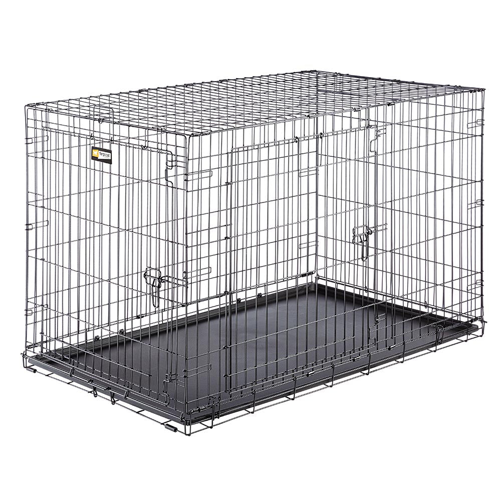 Ferplast Transportbox – Metall – Schwarz – 2 Türen (für Hund) – 1238 × 812 × 762 mm
