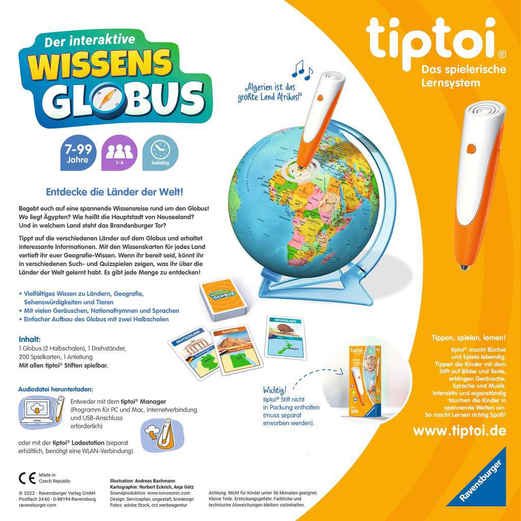 tiptoi Der interaktive Wissens-Globus – Kartenspiel-Erweiterung – 200 Karten – ab 7 J.