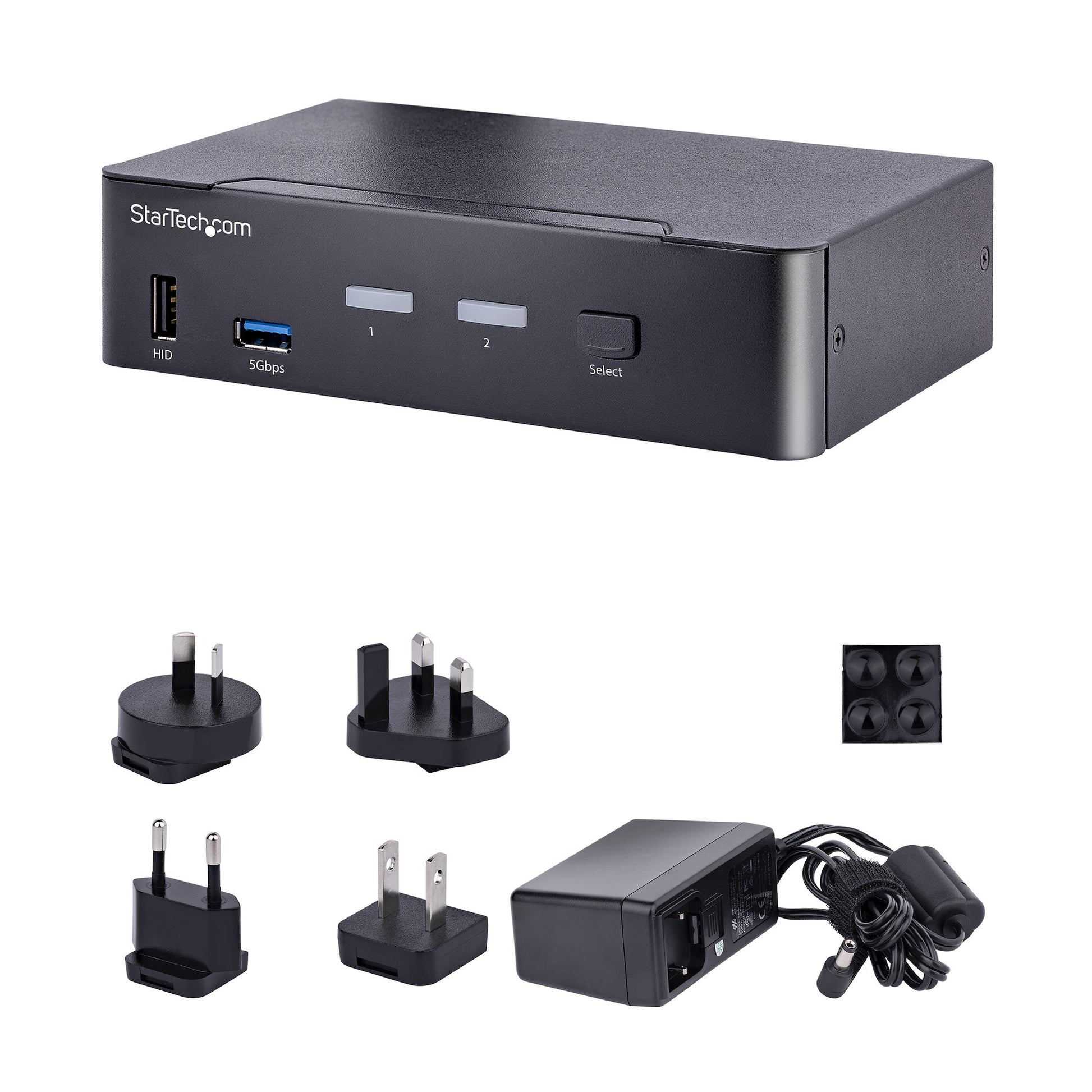 StarTech.com 2-Port DP/USB-C KVM-Switch – 4K/60 Hz, USB 3.0 Hub, Audio