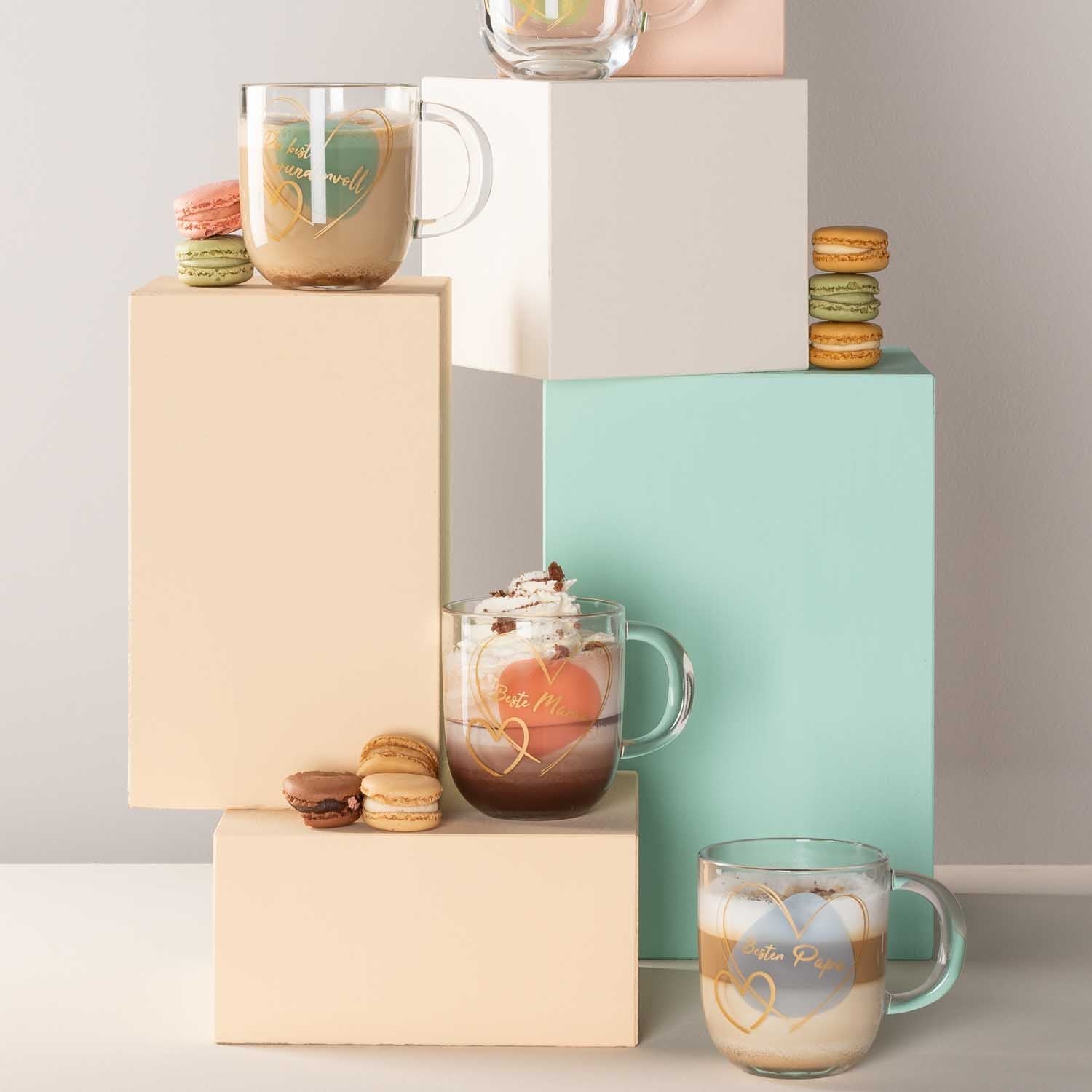 LEONARDO Tasse Emozione – 400 ml, Ø 8,7 cm, H 15,0 cm, Kalk-Natron-Glas, Transparent, mikrowellengeeignet