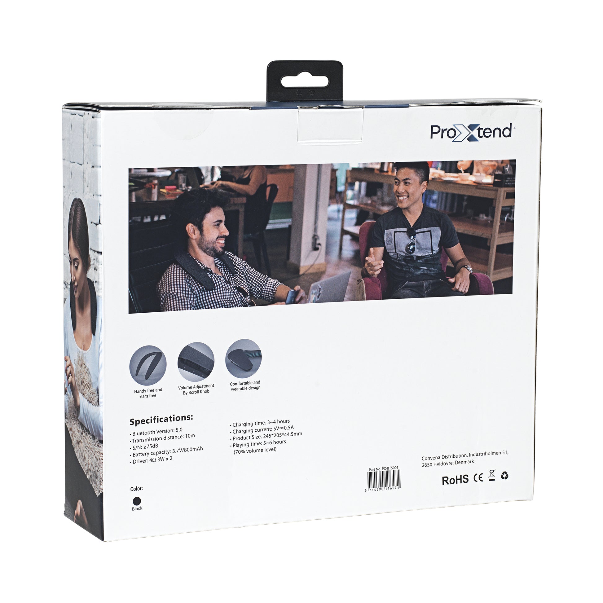 ProXtend Neck One – Bluetooth-Lautsprecher – 4 W, 11 h, Schwarz