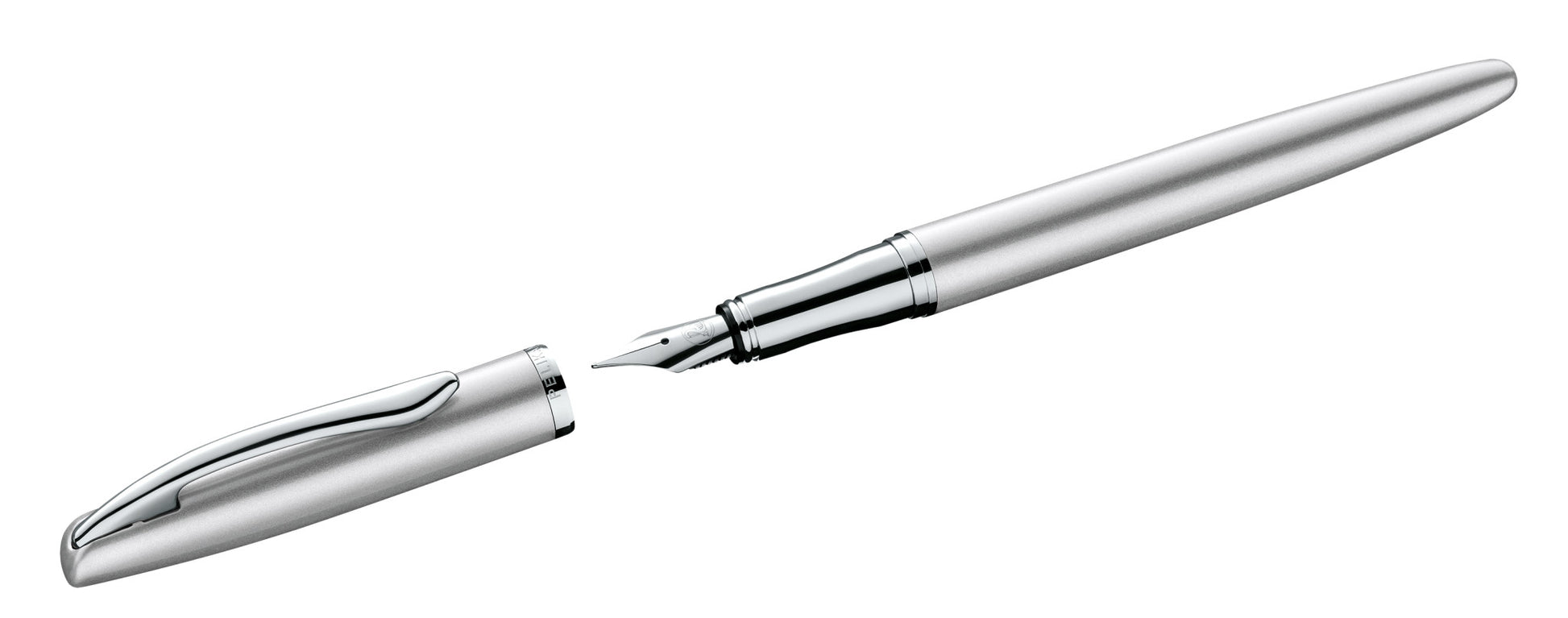 Pelikan Jazz Noble Elegance Schreibgeräte-Set – Kugelschreiber + Füllfederhalter – Blau – Silber – 2-teilig